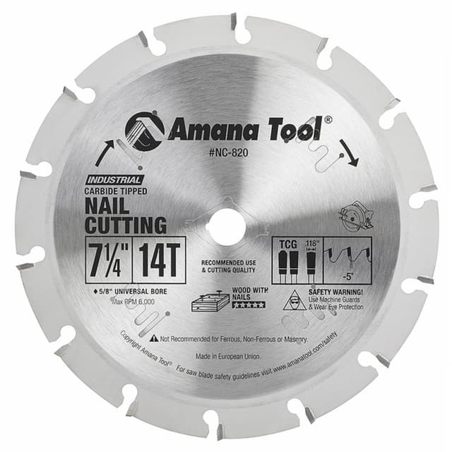 7-1/4" x 14 Teeth Nail Cutting/Demolition Saw Blade
