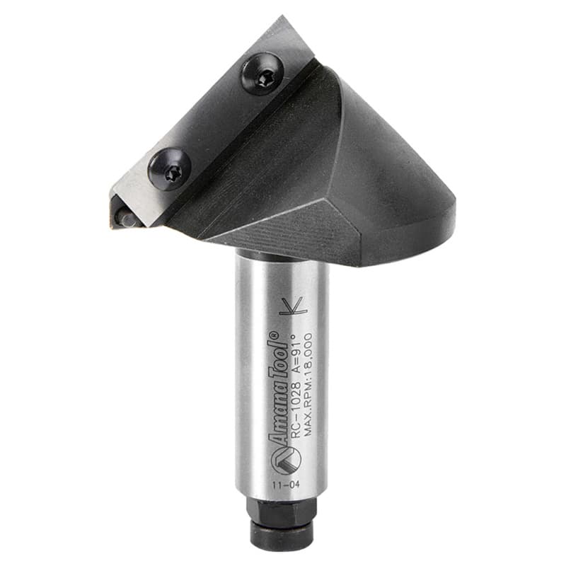 2-5/8" x 3-7/8" 91° CNC Insert V-Groove Router Bit, 1-Flute, 3/4" Shank