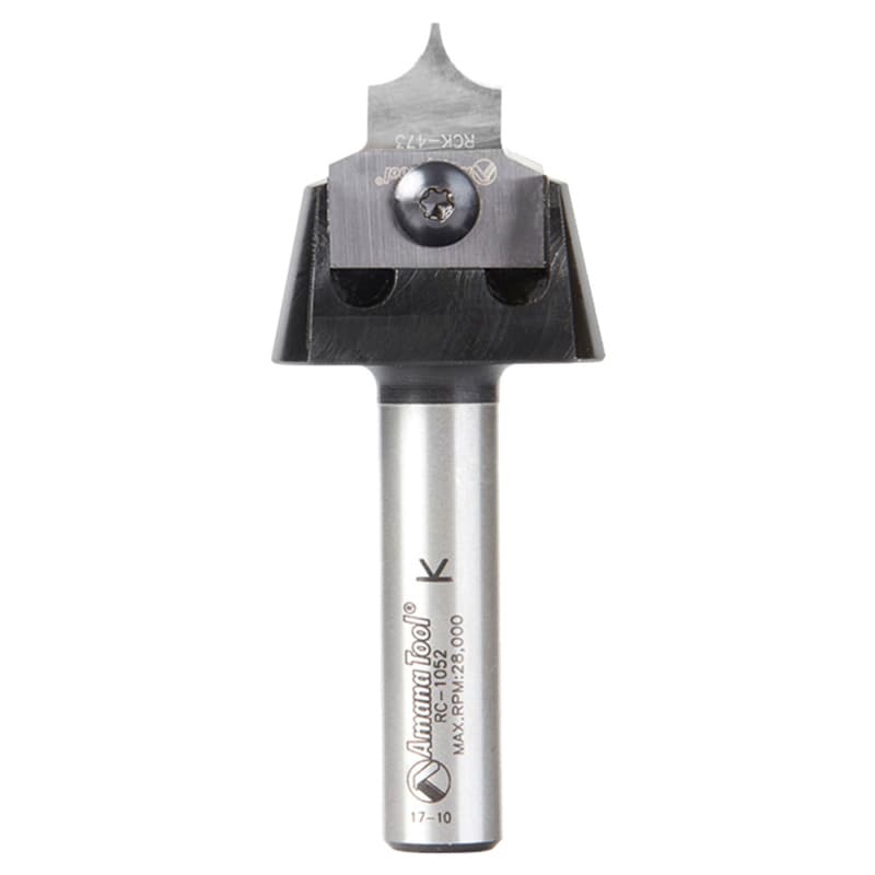 RC-1058 1/4" Radius x 7/8" x 1/2" Tru Point Roundover Insert CNC System Router Bit, 1/2" Shank