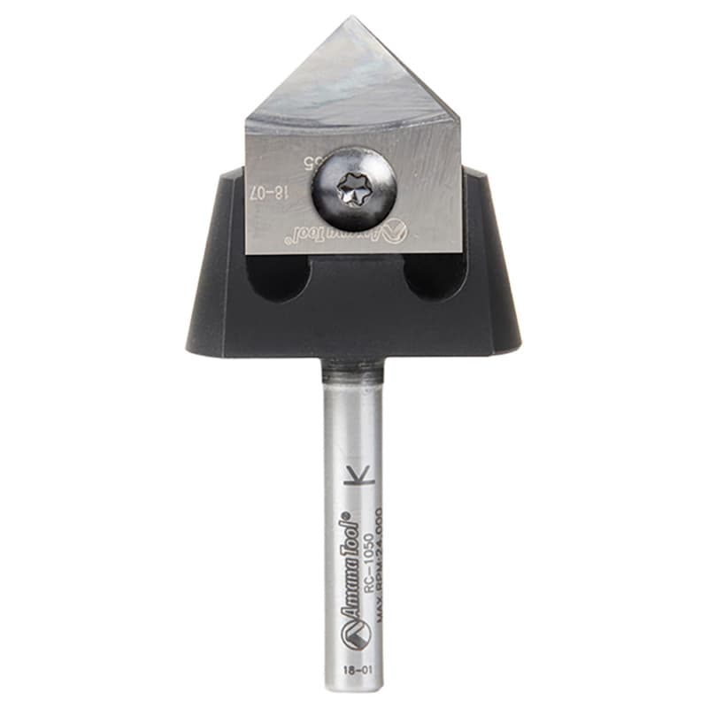 RC-1066 7/8" x 3/8" 90° Tru Point CNC System Insert V-Groove Router Bit, 1/4" Shank