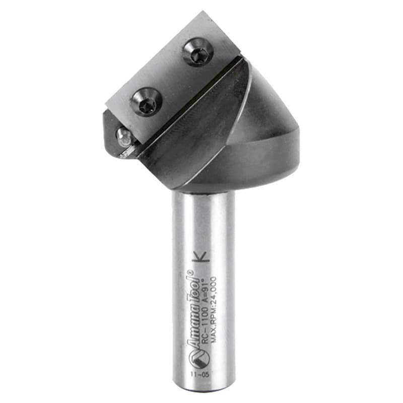 1-1/2" x 3" 91° CNC Insert V-Groove Router Bit, 1-Flute, 1/2" Shank