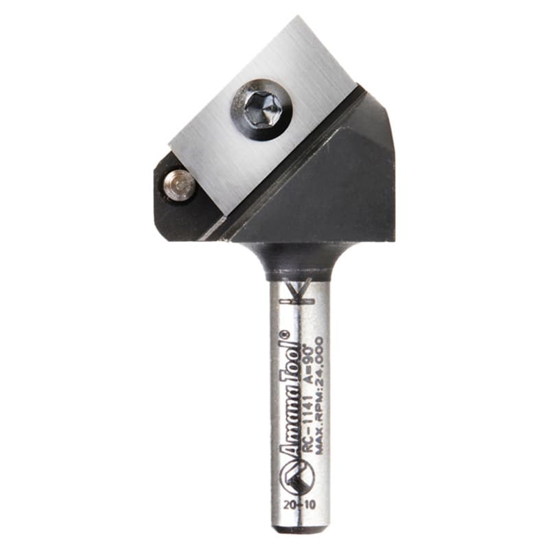 1" Dia x 1/2" CNC Insert V-Groove 90°, 1/4" Shank
