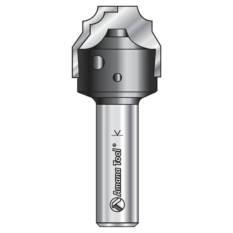 RC-2480 25/32" x 23/64" CNC Insert Nova System Bead Plunge Bit form for MDF/Wood Cabinet Doors, 1/2" Shank