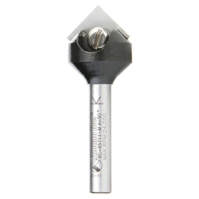 RC-45711-M 17.6mm x 8.5mm 90° In-Tech Insert V-Groove Router Bit, 1-Flute, 6mm Shank