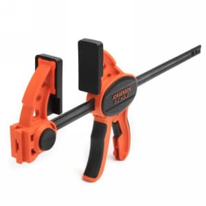 12" One Handed E-Z Hold Expandable Bar Clamp with Grip lever Handle, 3-3/8" Throat Depth