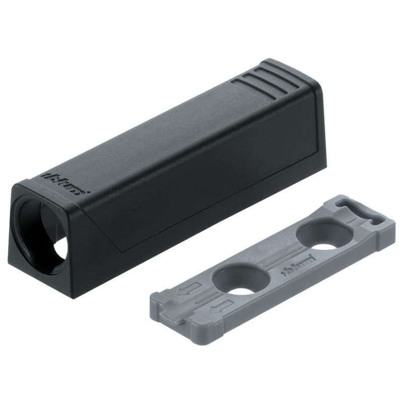 Tip-On Push to Open In-Line Adaptor Plate for Standard Doors, Black