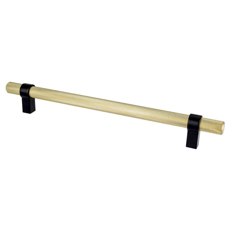 8-13/16" Radial Reign Posts Bar Pull, Modern Brushed Gold/Matte Black