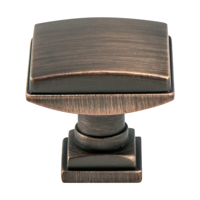 1-1/4" Tailored Traditional Square Knob, Verona Bronze