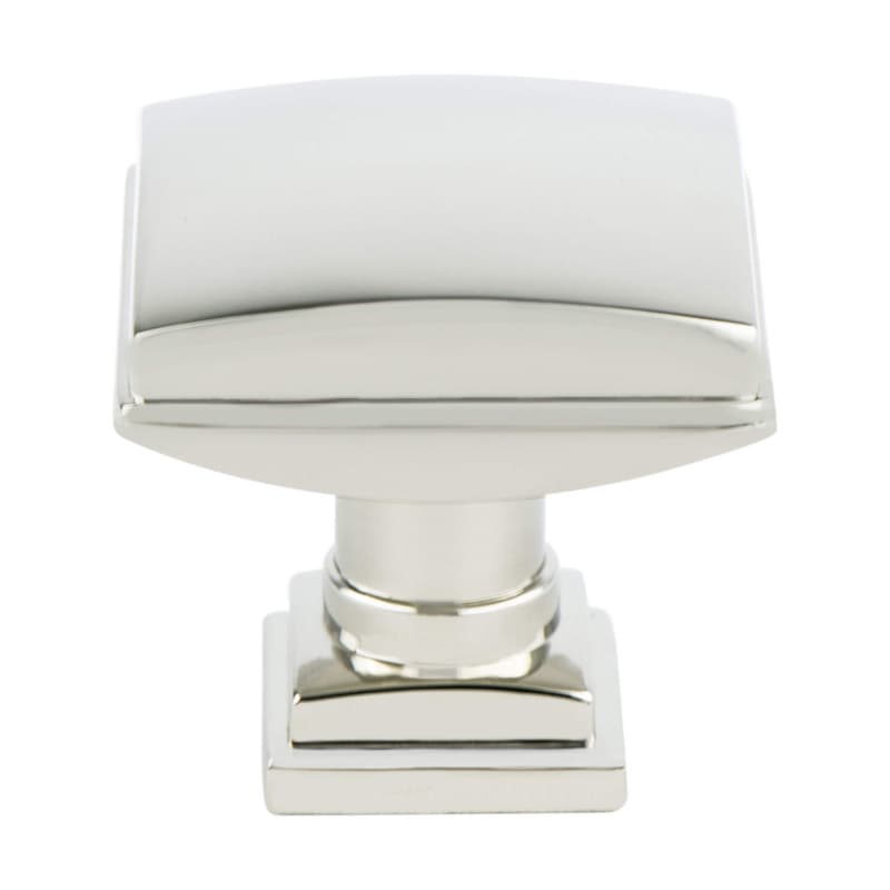 1-1/4" Tailored Traditional Square Knob, Polished Nickel