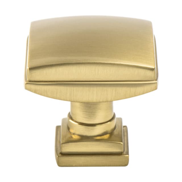 1-1/4" Tailored Traditional Square Knob, Modern Brushed Gold