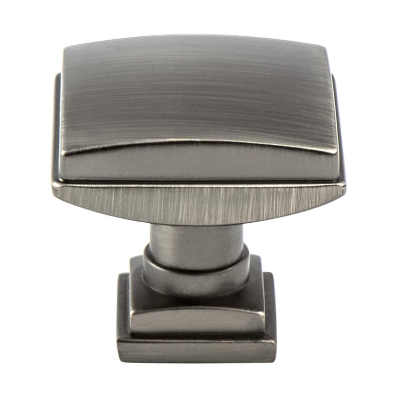 1-1/4" Tailored Traditional Square Knob, Vintage Nickel