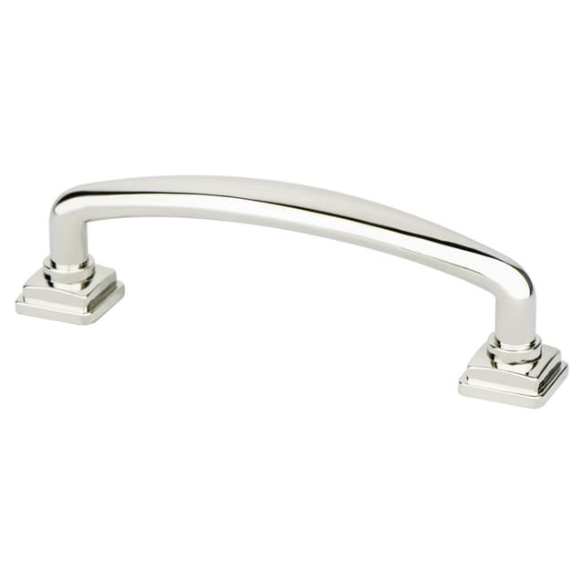 96mm Tailored Traditional Handle Pull, Polished Nickel