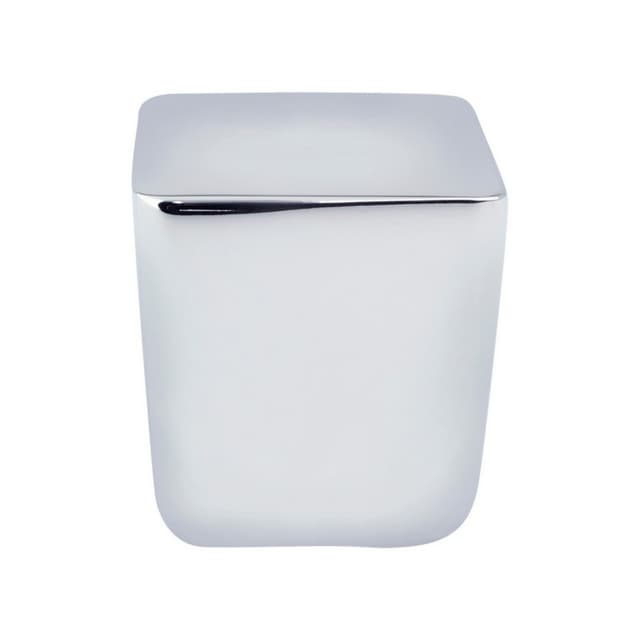31/32" Mini Large Square Knob, Polished Chrome