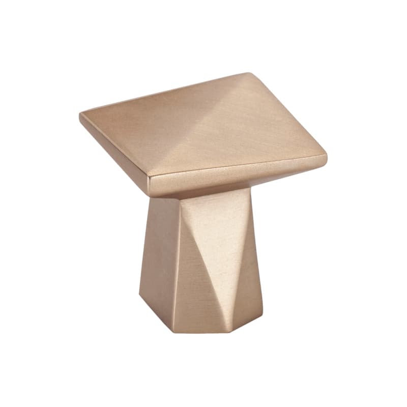 1-3/16" Swagger Square Knob, Modern Brushed Gold, 1-3/16" Length