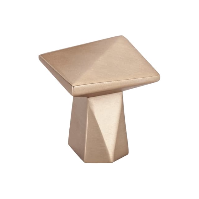 1-3/16" Swagger Square Knob, Modern Brushed Gold, 1-3/16" Length