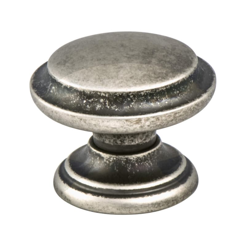 35mm Euro Rustica Ringed Knob, Rustic Nickel