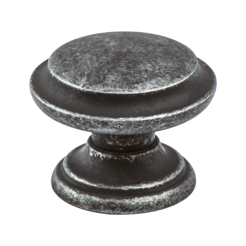 35mm Euro Rustica Ringed Knob, Rustic Iron