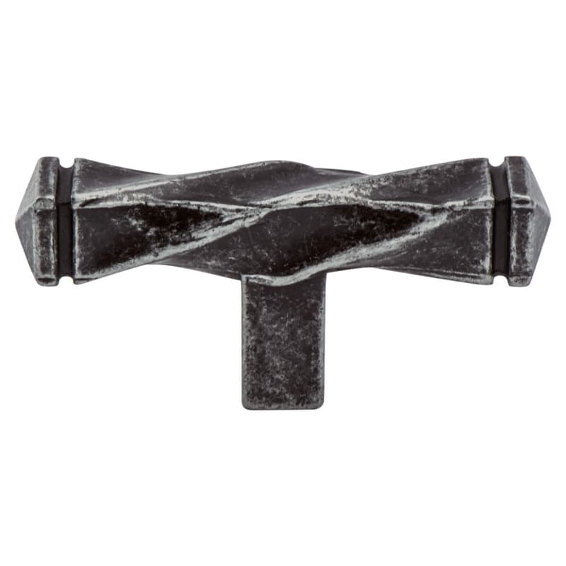2-1/2" Rhapsody T-Twisted Knob, Weathered Iron