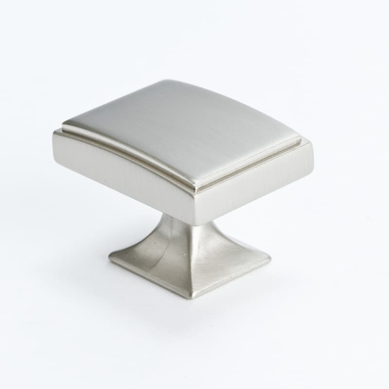 1-9/16" Hearthstone Rectangle Knob, Brushed Nickel