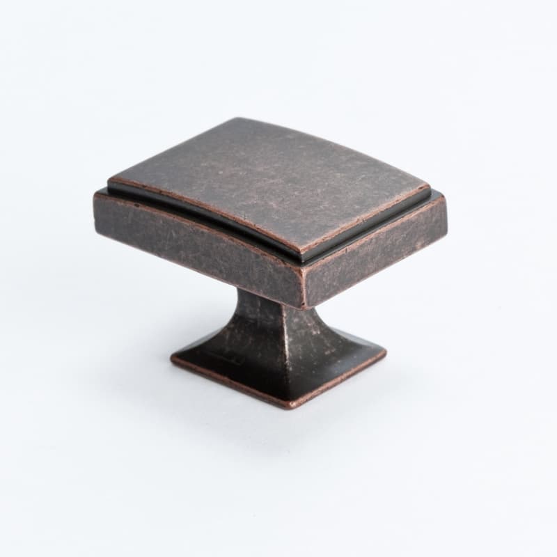 1-9/16" Hearthstone Rectangle Knob, Weathered Verona Bronze