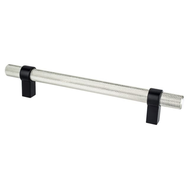 6-5/16" Radial Reign Bar Pull, Brushed Nickel/Matte Black