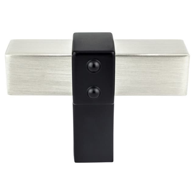 2" Rivet Rebel T-Knob, Brushed Nickel/Matte Black