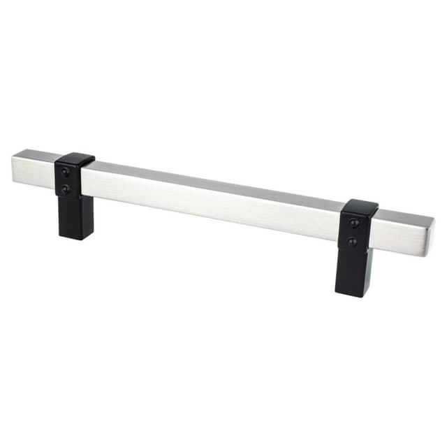5-1/16" Rivet Rebel Handle Pull, Brushed Nickel/Matte Black