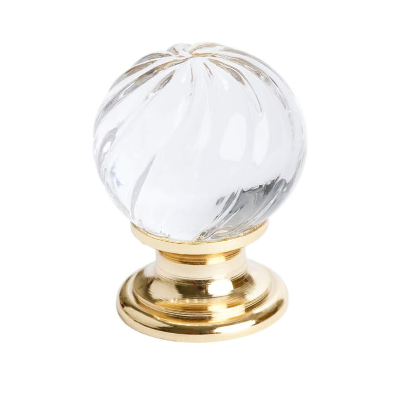 1-3/16" Europa Crystal Knob, Gold/Transparent