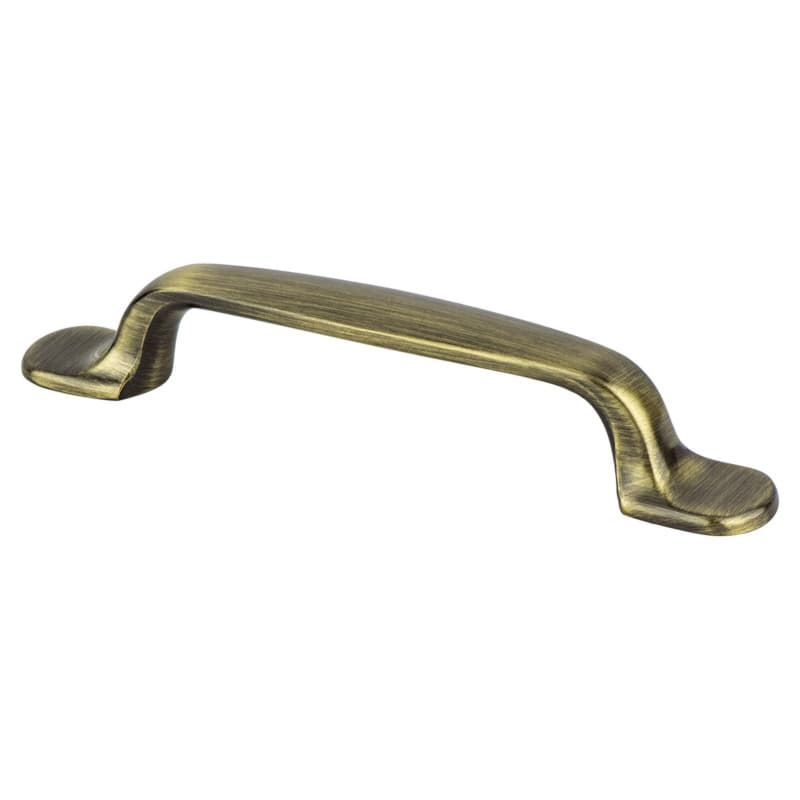 96mm Euro Moderno Handle Pull, Brushed Antique Brass