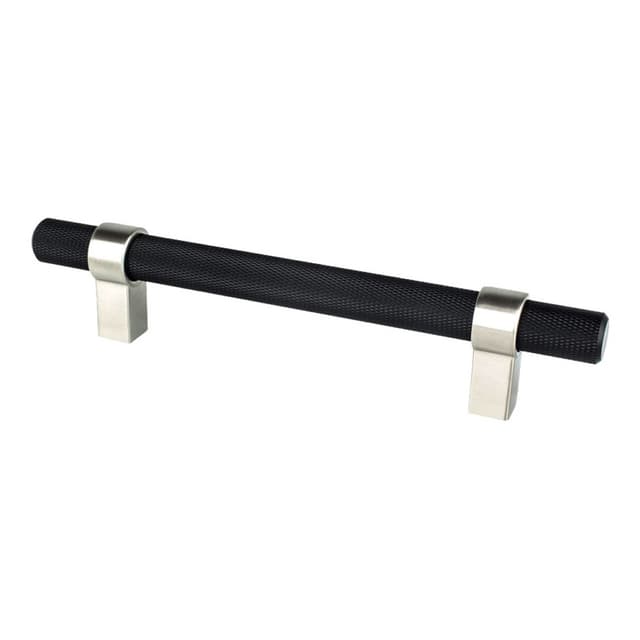 5-1/16" Radial Reign Bar Pull, Matte Black/Brushed Nickel