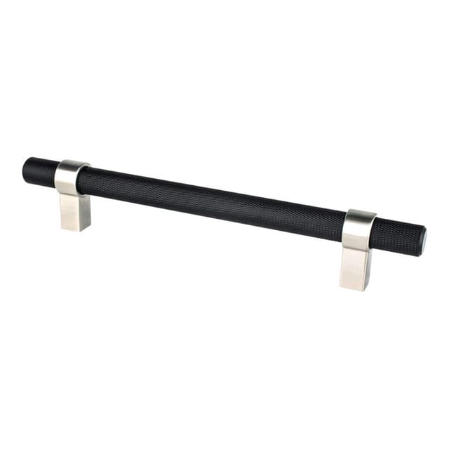 6-5/16" Radial Reign Bar Pull, Matte Black/Brushed Nickel