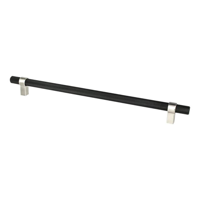 12" Radial Reign Appliance Pull, Matte Black/Brushed Nickel