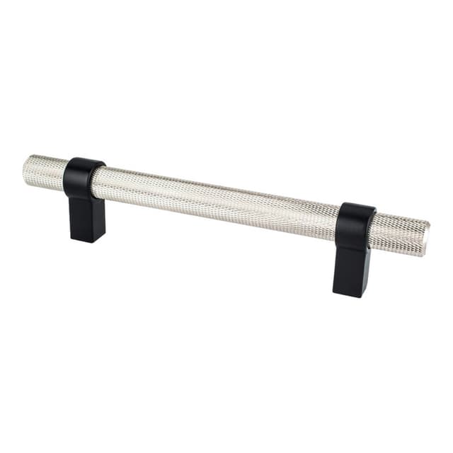 5-1/16" Radial Reign Bar Pull, Brushed Nickel/Matte Black
