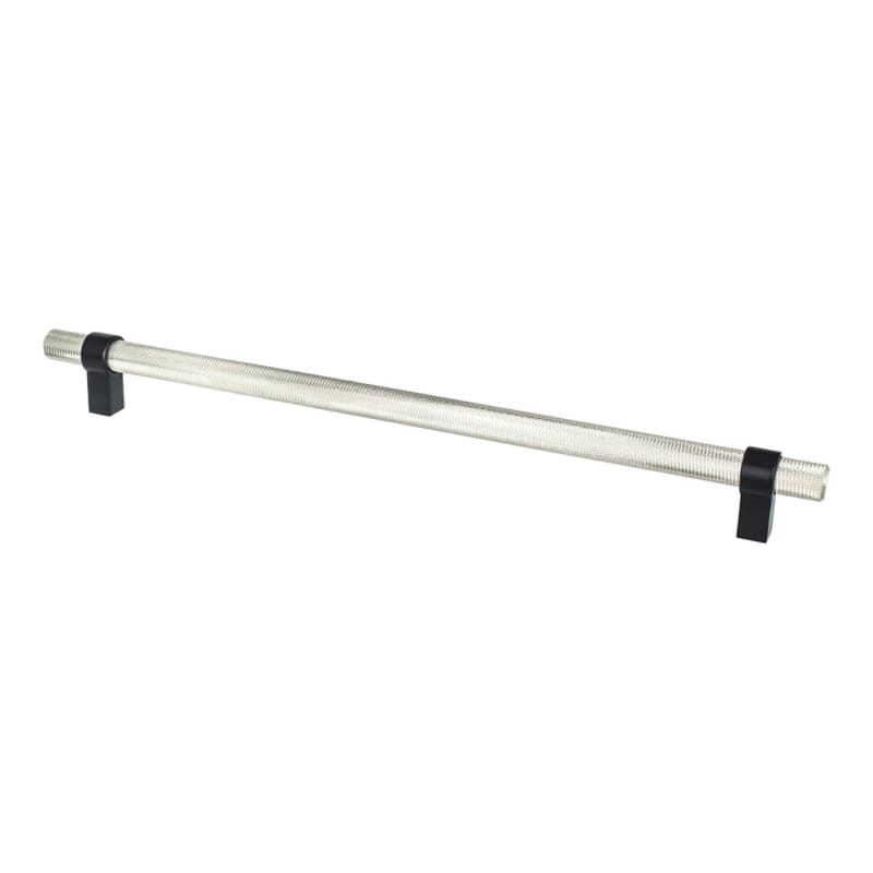 12" Radial Reign Appliance Pull, Brushed Nickel/Matte Black