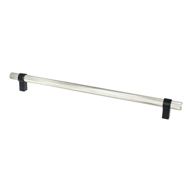 12" Radial Reign Appliance Pull, Brushed Nickel/Matte Black