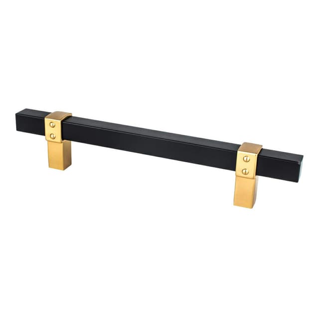 5-1/16" Rivet Rebel Handle Pull, Matte Black/Modern Brushed Gold