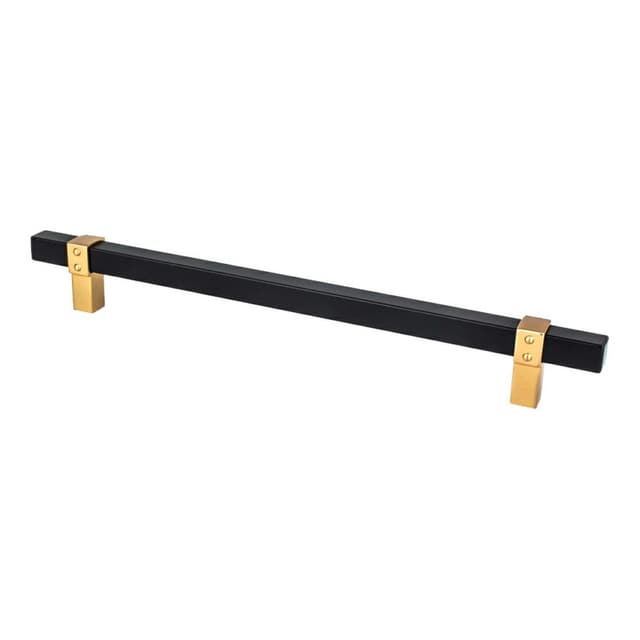 8-13/16" Rivet Rebel Handle Pull, Matte Black/Modern Brushed Gold