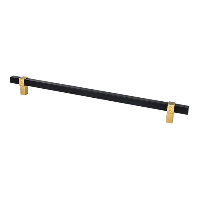 12" Rivet Rebel Appliance Pull, Matte Black/Modern Brushed Gold