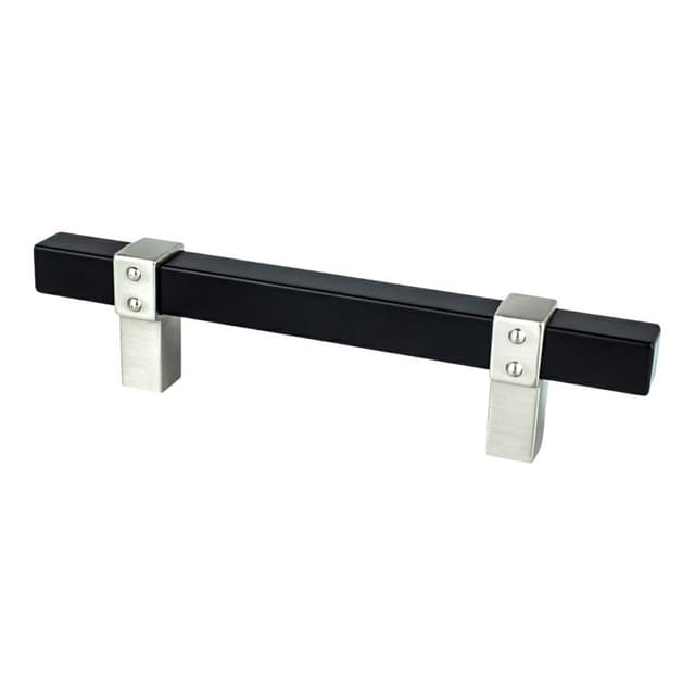 3-25/32" Rivet Rebel Handle Pull, Matte Black/Brushed Nickel