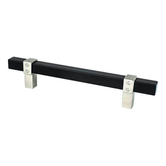 5-1/16" Rivet Rebel Handle Pull, Matte Black/Brushed Nickel