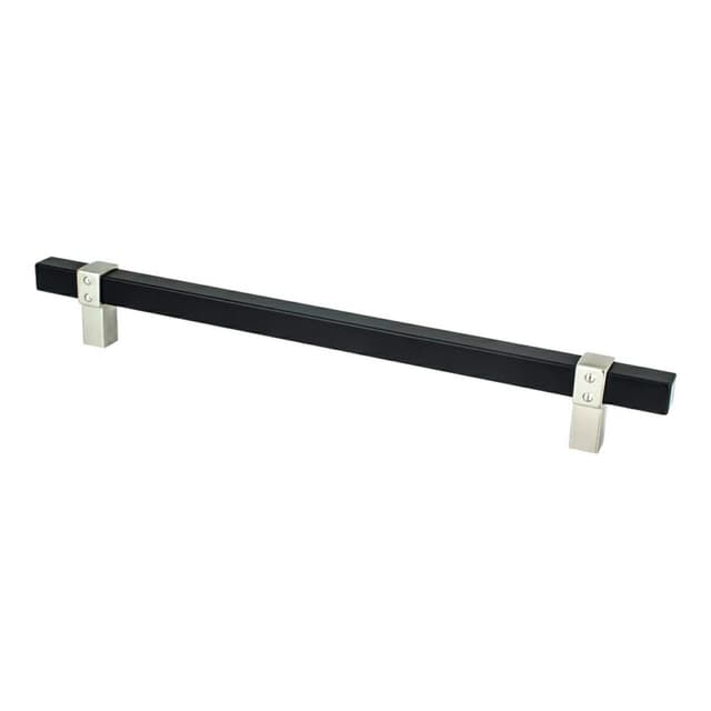 8-13/16" Rivet Rebel Handle Pull, Matte Black/Brushed Nickel
