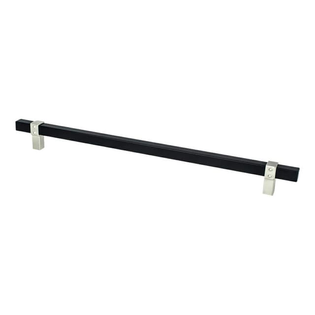 12" Rivet Rebel Appliance Pull, Matte Black/Brushed Nickel