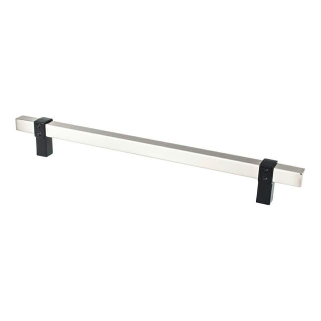 8-13/16" Rivet Rebel Handle Pull, Brushed Nickel/Matte Black