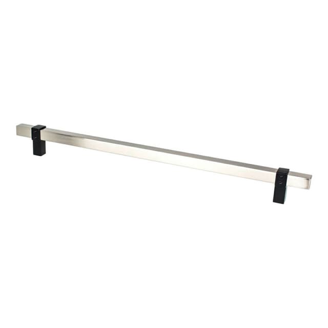 12" Rivet Rebel Appliance Pull, Brushed Nickel/Matte Black