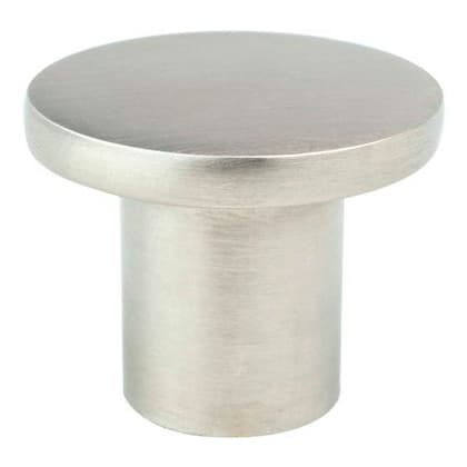 1-3/32" Disc Small Round Knob, Brushed Nickel