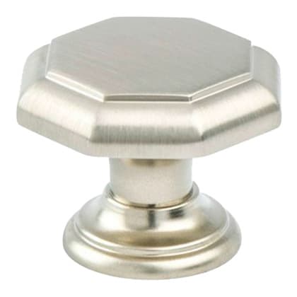 1-3/8" Euro Classica Octagonal Knob, Brushed Nickel