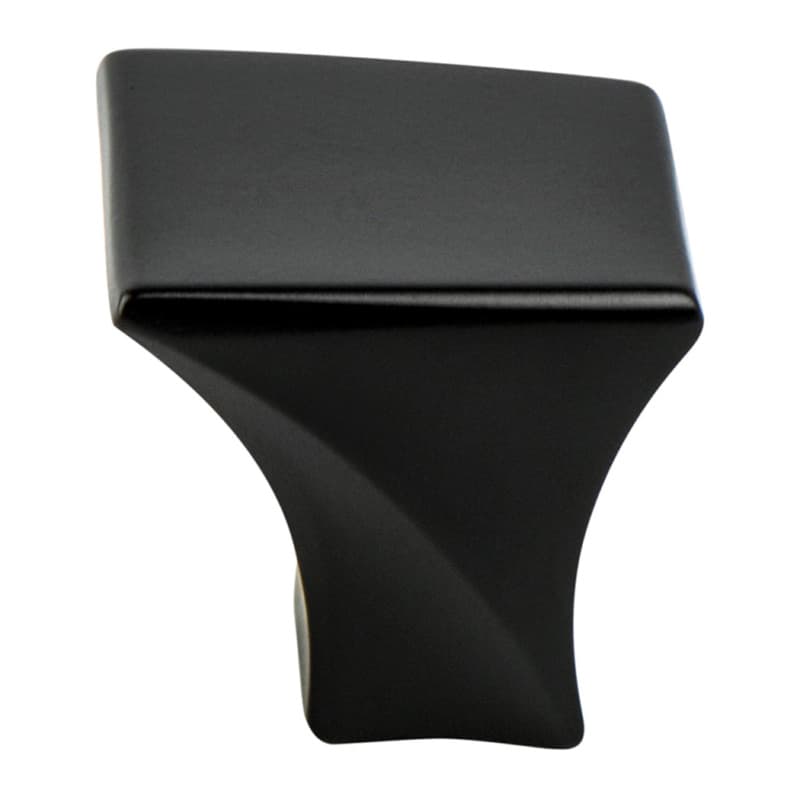 1-3/16" Fluidic Square Knob, Black