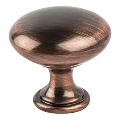 1-1/8" Euro Moderno Knob, Brushed Antique Copper