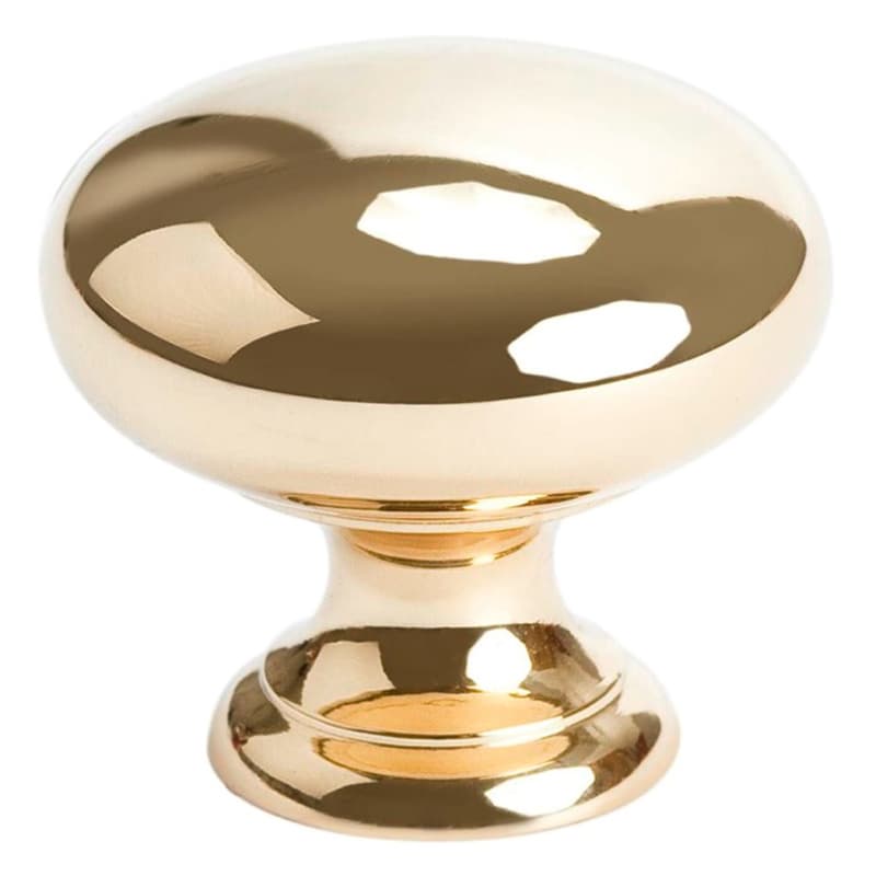 1-1/4" Plymouth Round Knob, Polished Brass