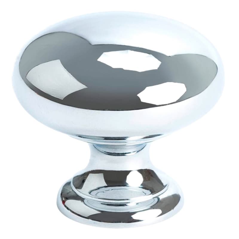 1-1/4" Plymouth Round Knob, Polished Chrome